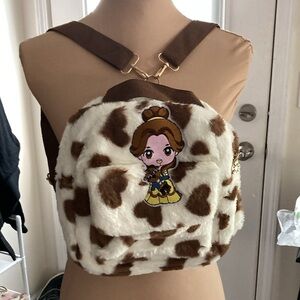 Belle form Beauty and the Beast mini fuzzy backpack